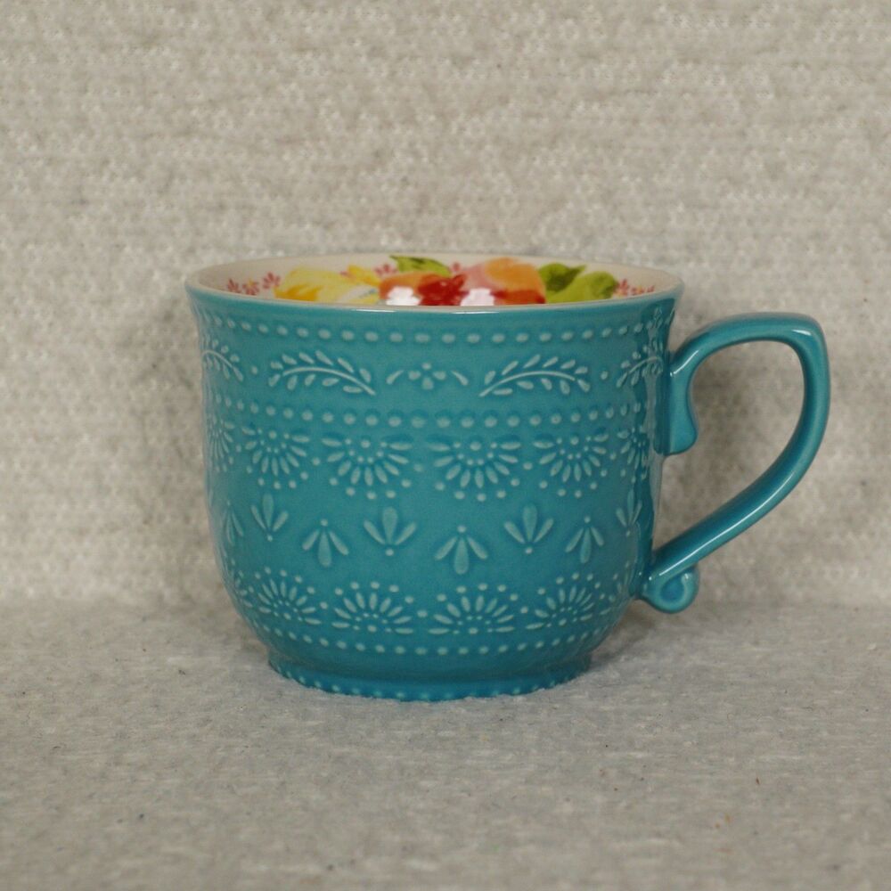 The Pioneer Woman 16 oz Wildflower Whimsy Stoneware Tea Mug Floral Embossed